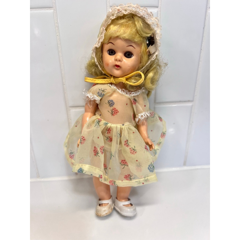Vintage 8" Walker Doll Blonde Hair 1950's Sleep Eyes Head Moves